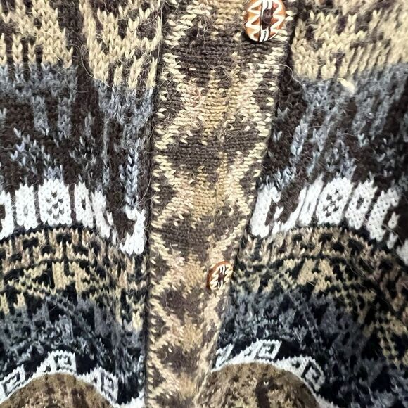 Peruvian Alpaca Connection 100% Alpaca Cardigan Sweater Artsy Boho Tribal XL - Picture 8 of 16